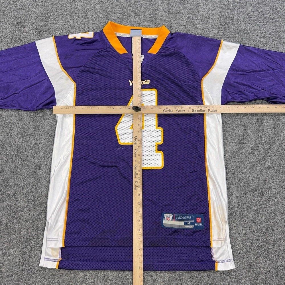 Minnesota Vikings Jersey Mens Medium Purple NFL Football Brett Favre 4 Reebok - Picture 12 of 16